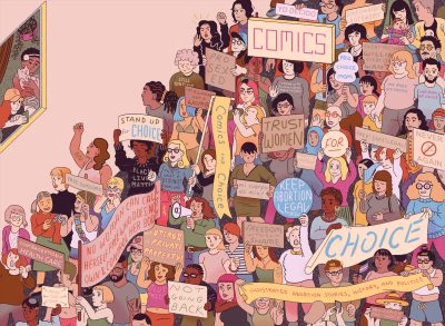 Comics for choice title, people marching
